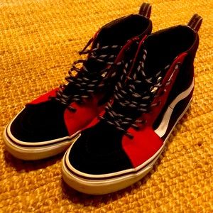 Red and black vans